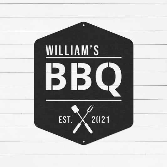 Personalized BBQ Sign | Metal BBQ Sign | Outdoor Kitchen Sign | Barbeque Sign | Backyard Sign | Dads Grill Sign | BBQ Pit Sign | Metal Sign