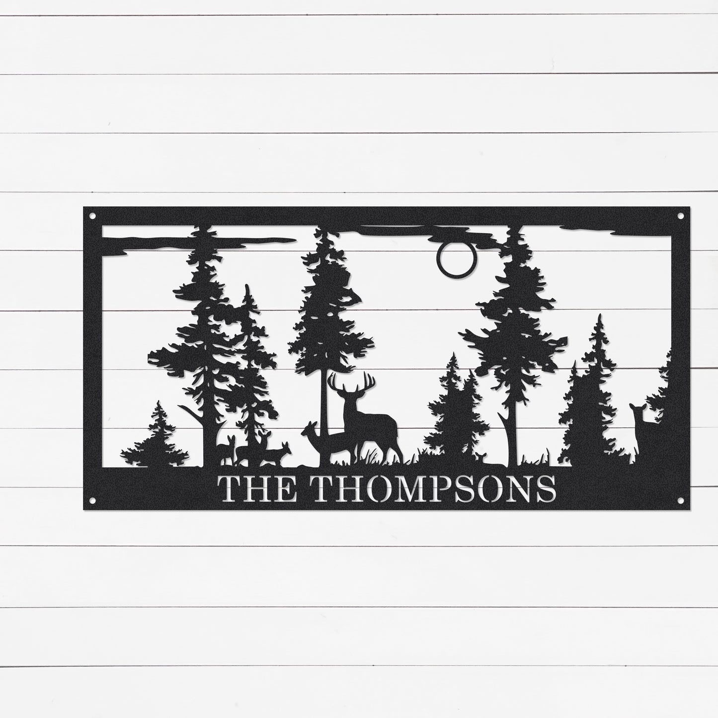 Personalized Deer Sign | Cabin Sign | Last Name Sign | Family Name Sign | Gift For Deer Hunter | Cabin Decor | Outdoor Sign | Metal Sign