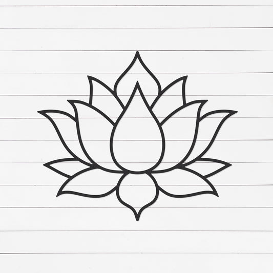 Lotus Flower Sign | Flower Wall Decor | Flower Wall Art | Valentine's Day Gift | Mother's Day Gift | Garden Sign | Metal Sign