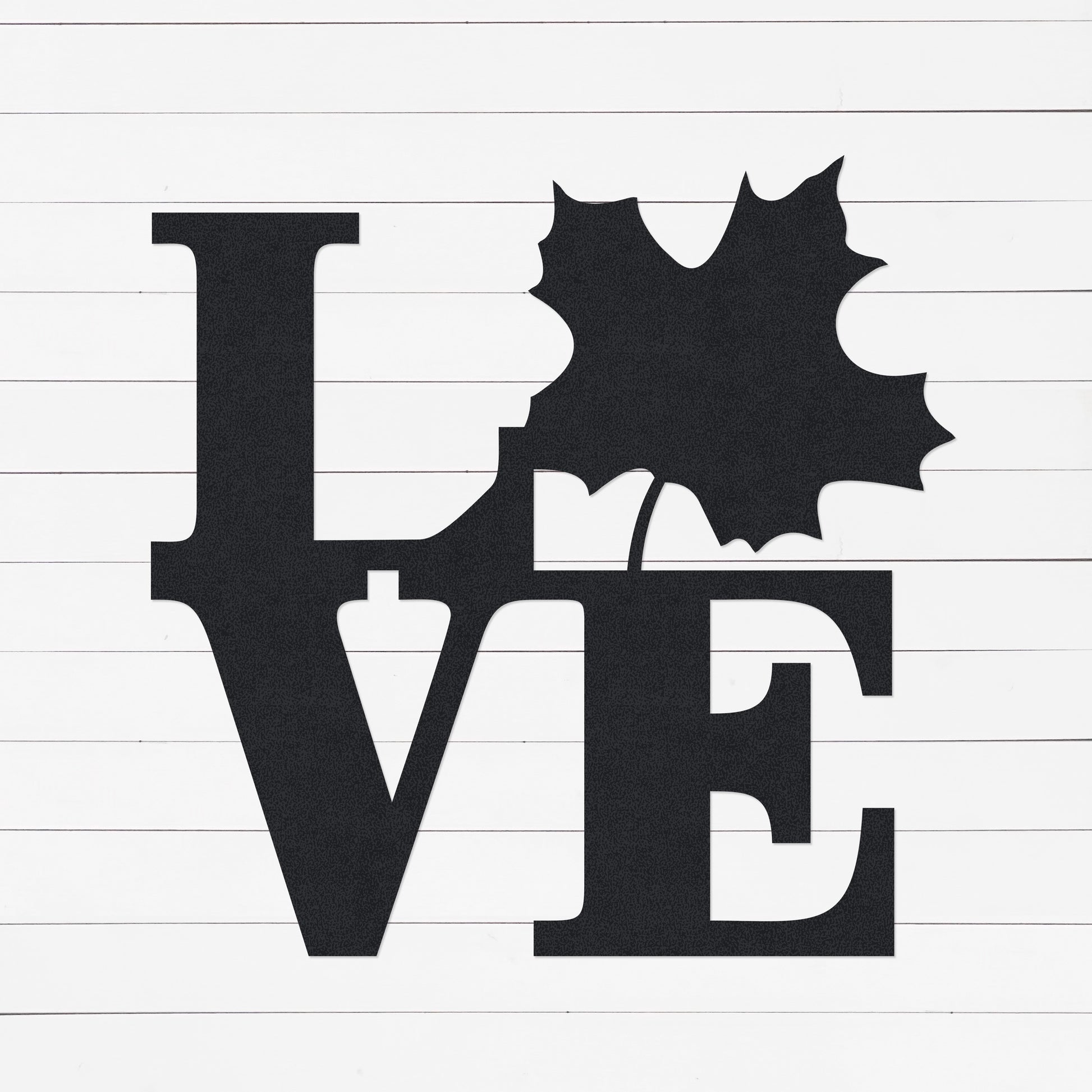 Love Sign | Canadian Sign | Maple Leaf Sign | Canada Art | Metal Wall Art | Outdoor Decor | Cottage Decor | Valentines Day Gift | Metal Sign