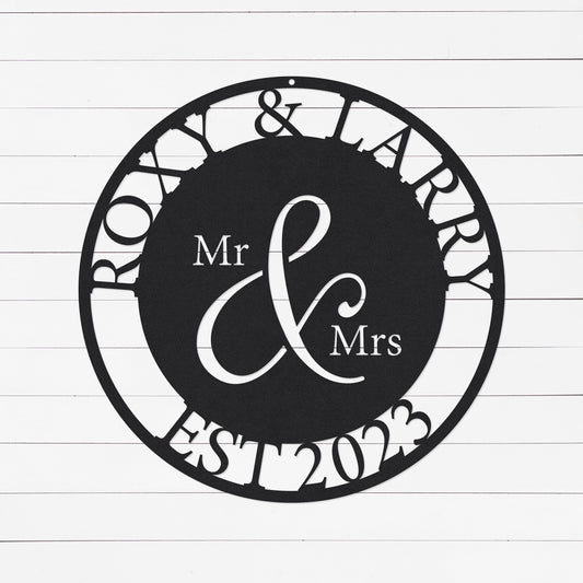 Personalized Mr and Mrs Sign | Wedding Sign | Wedding Decor | Wedding Gift | Anniversary Gift | Wall Decor | Metal Sign | Rustic Wedding