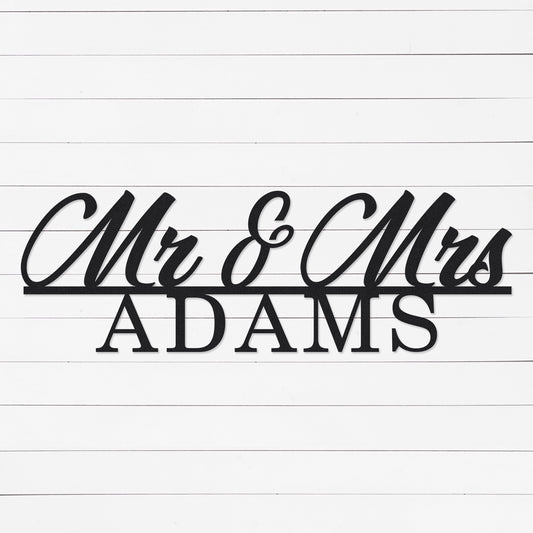 Mr & Mrs Sign | Personalized Family Name Sign | Last Name Sign | Family Established Sign | Wedding Gift | Year 6 Anniversary Gift | Metal Sign | Wall Art