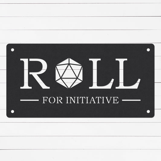 Roll For Initiative Sign | D20 Decor | D20 Home Decor | D20 Gifts | D20 Art | DnD Gift | Geek Gift | Nerd Gift | Metal Sign Active