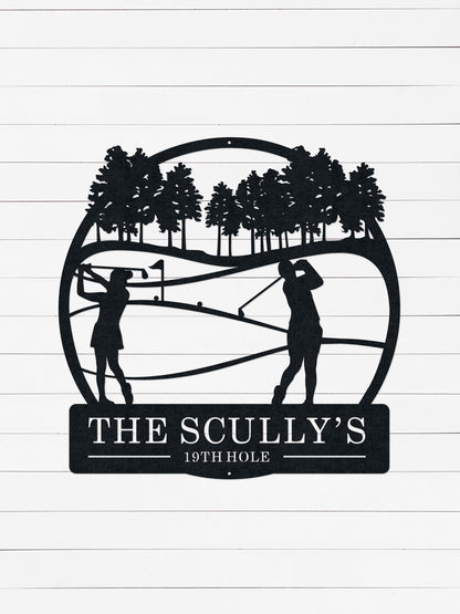 Custom Couples Golf Sign | Gift For Golf Lovers | Unique Anniversary Gift | Housewarming Gift For Couples | Metal Sign