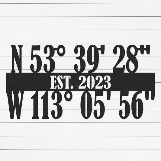 Latitude and Longitude Sign | GPS Coordinates Sign | Realtor Closing Gift | Housewarming Gift | New Home Gift | Metal Sign | Wall Art