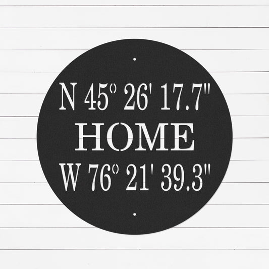 Latitude and Longitude Sign | GPS Coordinates Sign | Realtor Closing Gift | Housewarming Gift | New Home Gift | Metal Sign | Wall Art