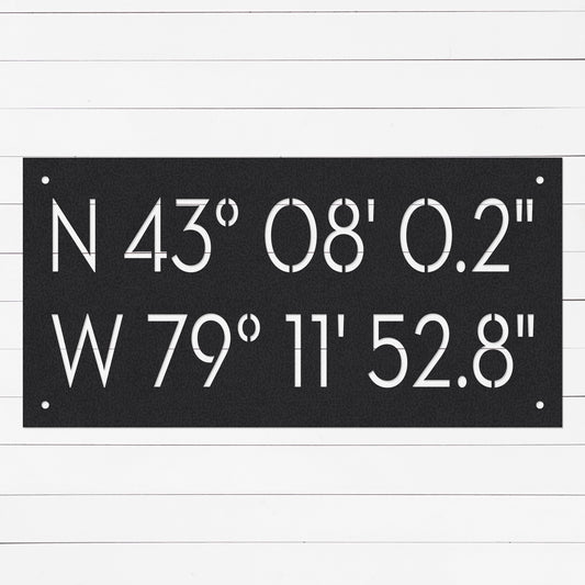 Latitude and Longitude Sign | GPS Coordinates Sign | Realtor Closing Gift | Housewarming Gift | New Home Gift | Metal Sign | Wall Art