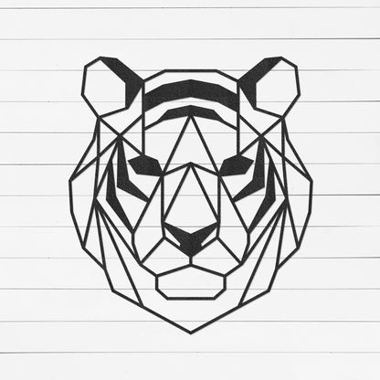 Geometric Tiger Sign | Tiger Decor | Tiger Wall Art | Geometric Wall Art | Nursery Decor | Nursery Wall Art | Nature Decor | Metal Sign