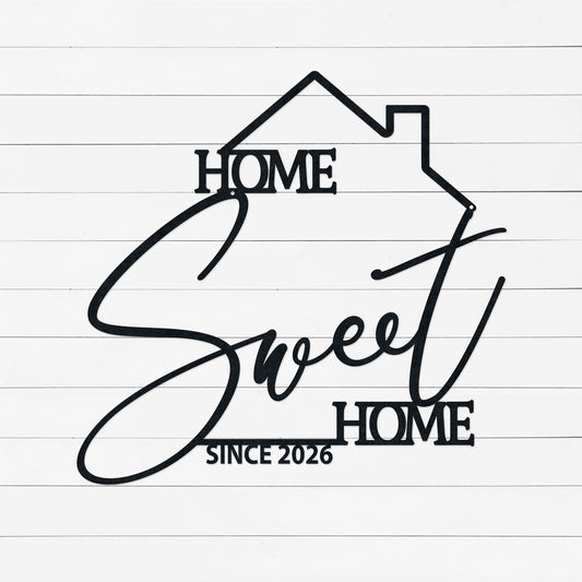 This Personalized Home Sweet Home Sign is made from durable metal, customized with the purchase year of your first home.  The perfect Realtor First Home Closing Gift For Buyers or housewarming.