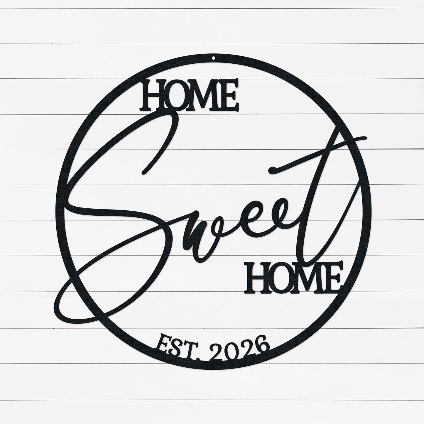This Personalized Home Sweet Home Sign is made from durable metal, customized with the purchase year of your first home.  The perfect Realtor First Home Closing Gift For Buyers or housewarming.