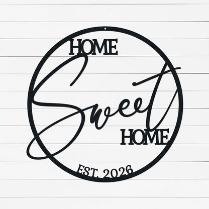 This Personalized Home Sweet Home Sign is made from durable metal, customized with the purchase year of your first home.  The perfect Realtor First Home Closing Gift For Buyers or housewarming.