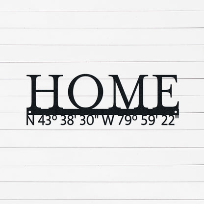 Personalized Longitude Latitude sign made from durable metal, customized witht he coordinates of your first home. The perfect Realtor First Home Closing Gift For Buyers or housewarming.