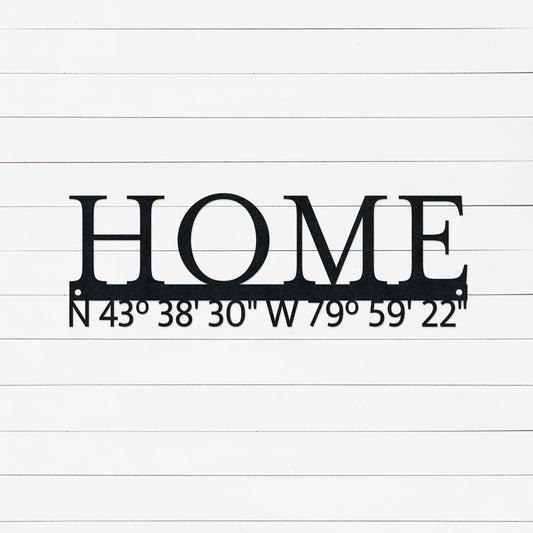 Personalized Longitude Latitude sign made from durable metal, customized witht he coordinates of your first home. The perfect Realtor First Home Closing Gift For Buyers or housewarming.