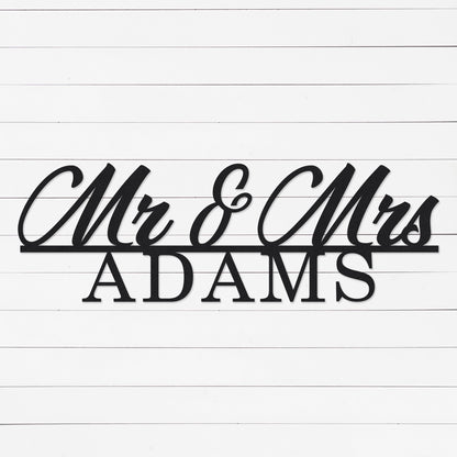 Mr & Mrs Sign | Personalized Family Name Sign | Last Name Sign | Family Established Sign | Wedding Gift | Year 6 Anniversary Gift | Metal Sign | Wall Art