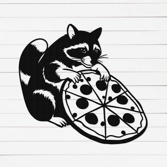 Racoon Pizza Sign | Racoon Pizza Sign | Trash Panda Wall Art | Racoon Art | Pizza Art | Metal Sign | Metal Wall Art