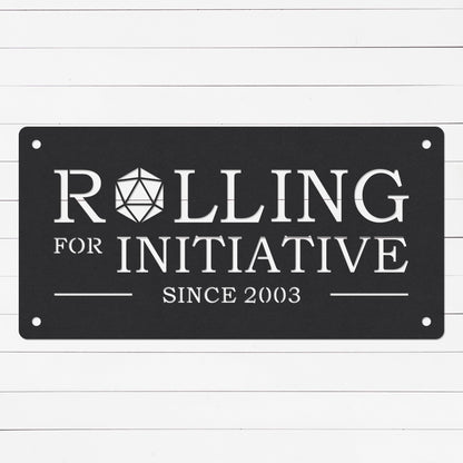 Personalized Roll For Initiative Sign | D20 Decor | D20 Home Decor | D20 Gifts | D20 Art | DnD Gift | Geek Gift | Nerd Gift | Metal Sign