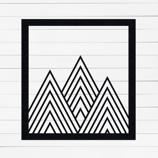 Geometric Mountain Range Sign