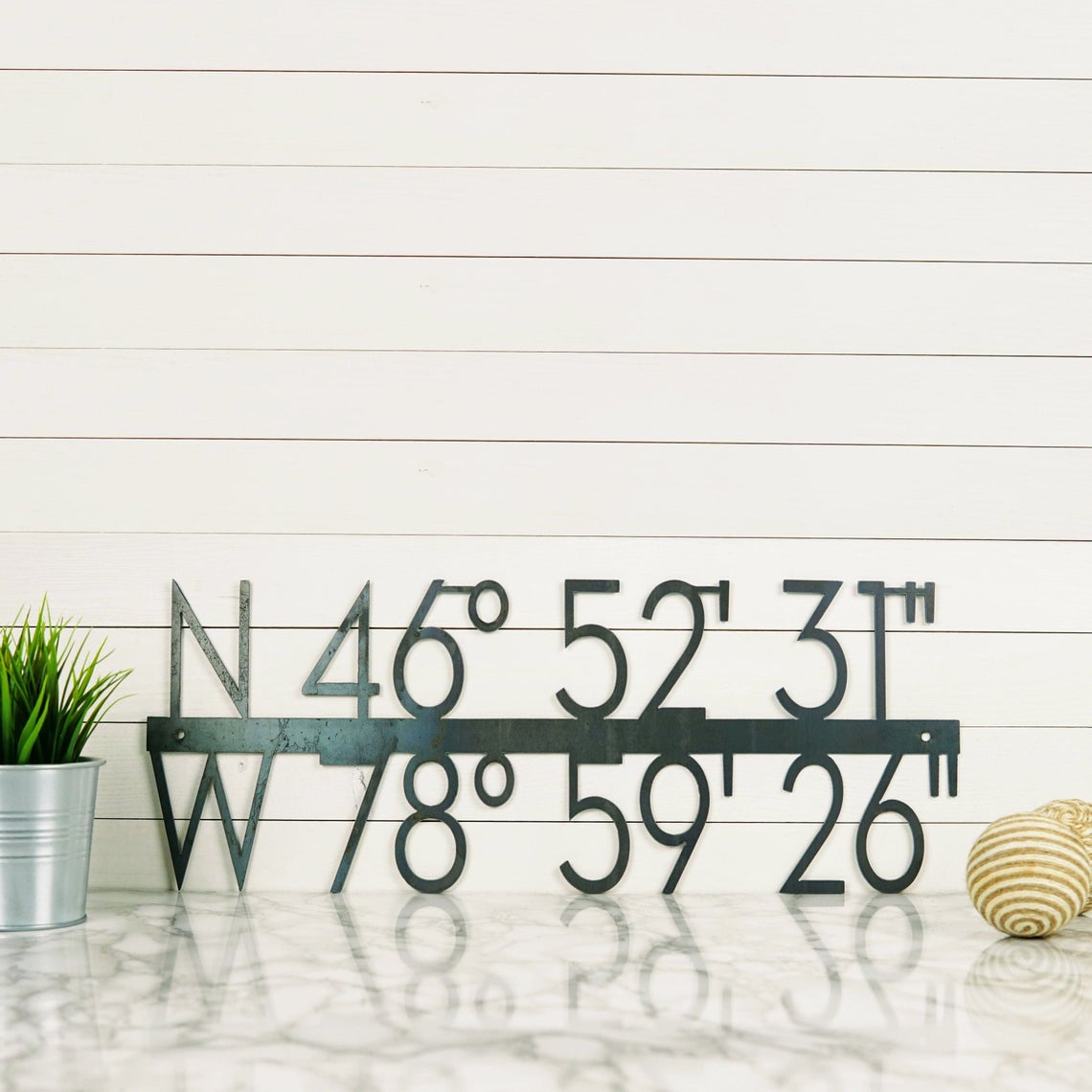 Latitude and Longitude Sign | GPS Coordinates Sign | Realtor Closing Gift | Housewarming Gift | New Home Gift | Metal Sign | Wall Art