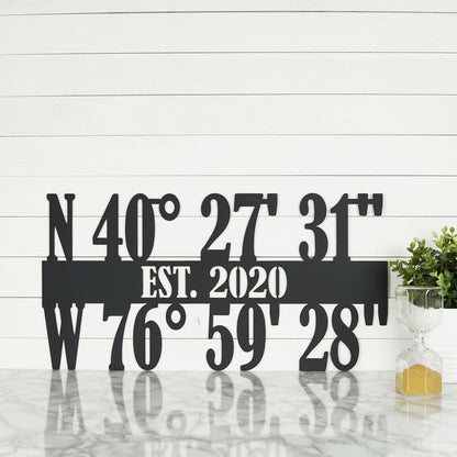 Latitude and Longitude Sign | GPS Coordinates Sign | Realtor Closing Gift | Housewarming Gift | New Home Gift | Metal Sign | Wall Art