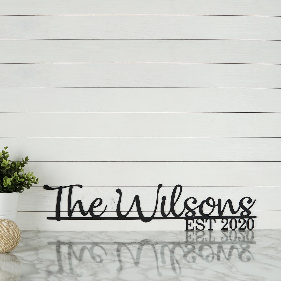 Personalized Family Name Sign | Last Name Sign | Family Established Sign | Wedding Gift | Year 6 Anniversary Gift | Metal Sign | Wall Art