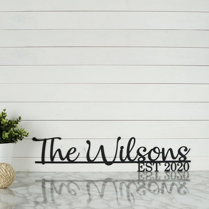Personalized Family Name Sign | Last Name Sign | Family Established Sign | Wedding Gift | Year 6 Anniversary Gift | Metal Sign | Wall Art