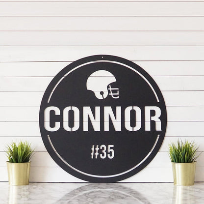 Custom Football Sign | Name Sign | Man Cave Sign | Metal Sign | Gifts for Dad | Gifts For Men | Gifts For Football Fans | Metal Sign