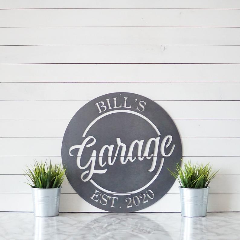 Custom Garage Sign | Gift For Car Lovers | Unique Fathers Day Gift | Birthday Gift For Dad | Man Cave Sign | Gifts for Dad | Metal Sign