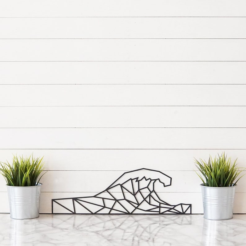 Geometric Wave Sign | Wave Art | Wave Wall Art | Wave Wall Decor | Beach Decor | Wall Decor | Metal Wall Art | Rustic Wall Art | Metal Sign
