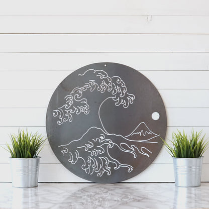 Great Wave Art | Japanese Metal Wave Sign | Wave Art | Wave Wall Art | Wave Wall Decor | Wall Decor | Metal Wall Art | Beach Decor | Metal Sign