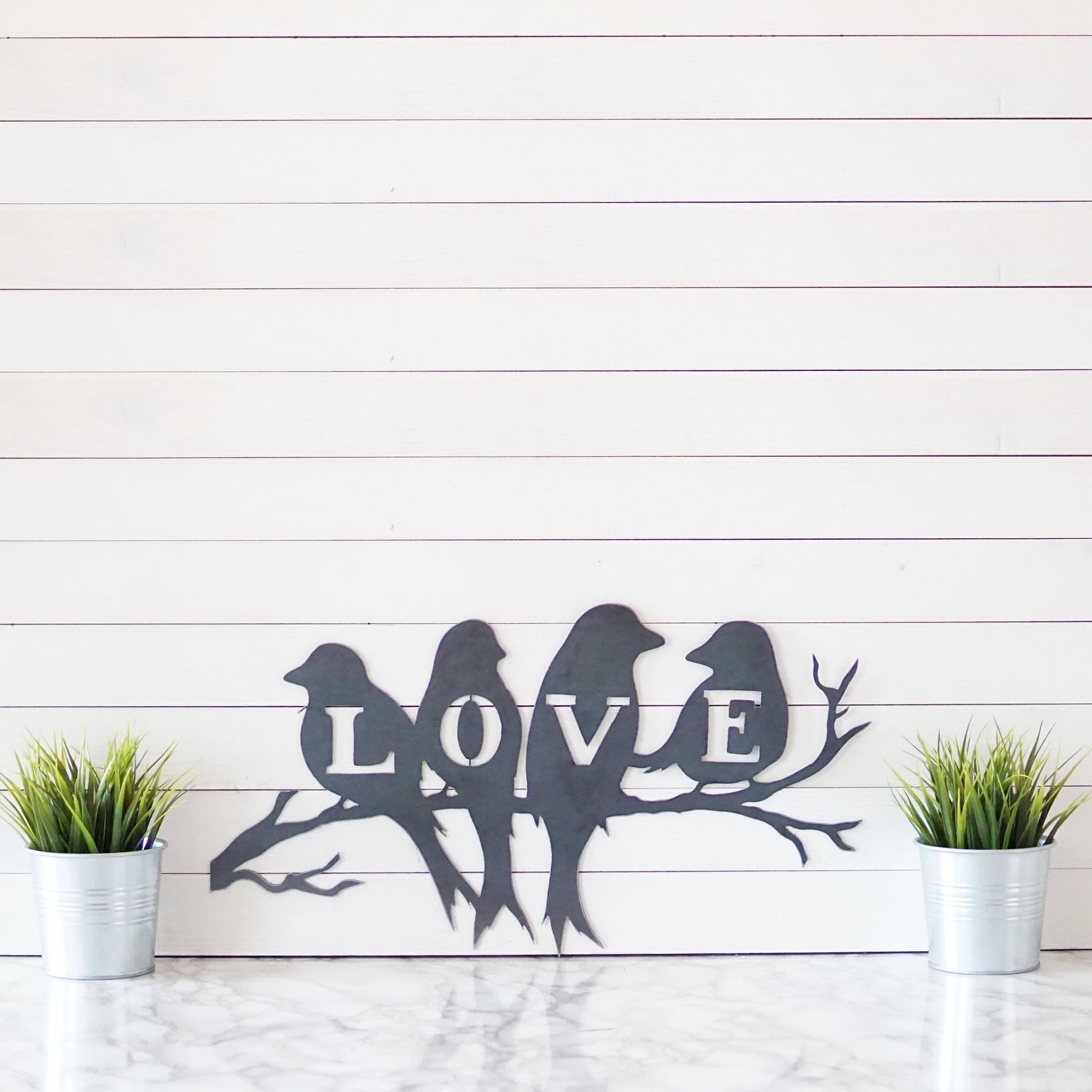 Love Sign | Bird Sign | Valentines Day Gift | Wall Decor | Farmhouse Decor | Wedding Decor | Metal Wall Art | Outdoor Decor | Metal Sign